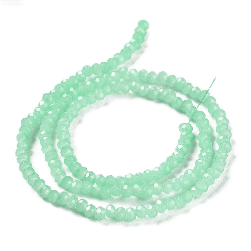 Glasperler, Turkis Grøn, (4x3mm) - Uniq Perler - 113013