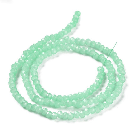 Glasperler, Turkis Grøn, (4x3mm) - Uniq Perler - 113013