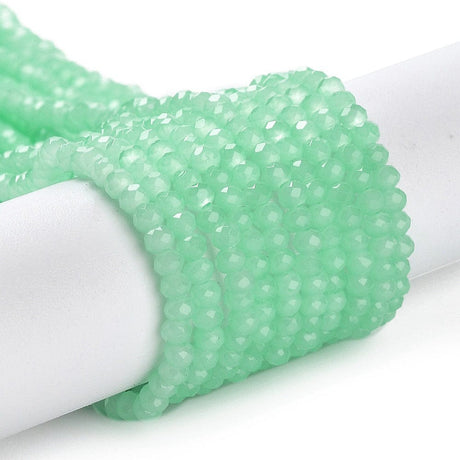 Glasperler, Turkis Grøn, (4x3mm) - Uniq Perler - 113013