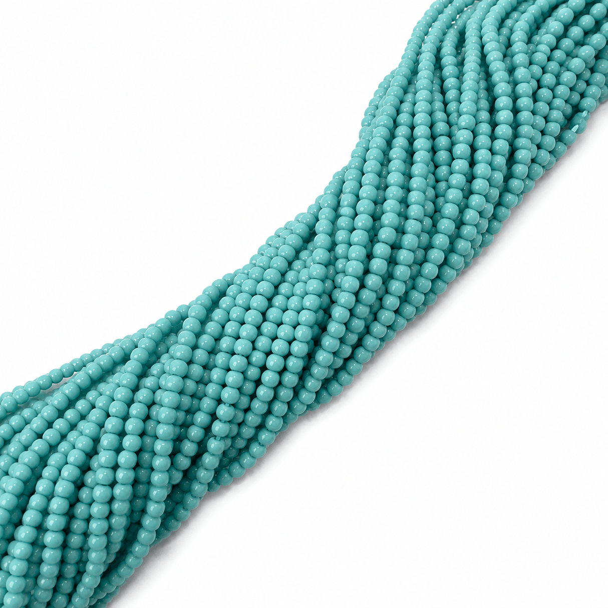 Glasperler – Turkis/Grøn Runde (2~2,5mm) - Uniq Perler - 123763