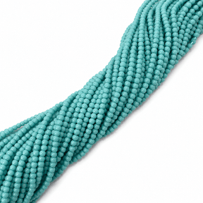 Glasperler – Turkis/Grøn Runde (2~2,5mm) - Uniq Perler - 123763