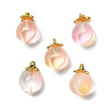 Glasvedhæng – Fersken - To - farvet, 17 mm,(2 stk.) - Uniq Perler - 115667