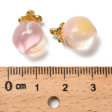 Glasvedhæng – Fersken - To - farvet, 17 mm,(2 stk.) - Uniq Perler - 115667