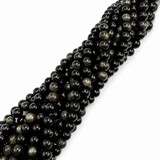 Golden Obsidian Perler – Rund (10mm) - Uniq Perler - 118046