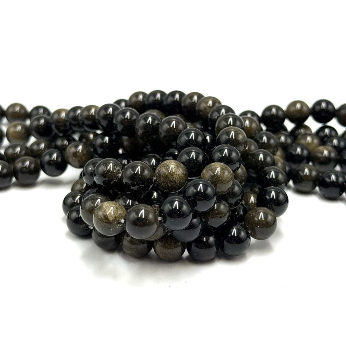 Golden Obsidian Perler – Rund (6mm) - Uniq Perler - 118050