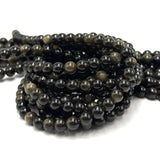 Golden Obsidian Perler – Rund (6mm) - Uniq Perler - 118050