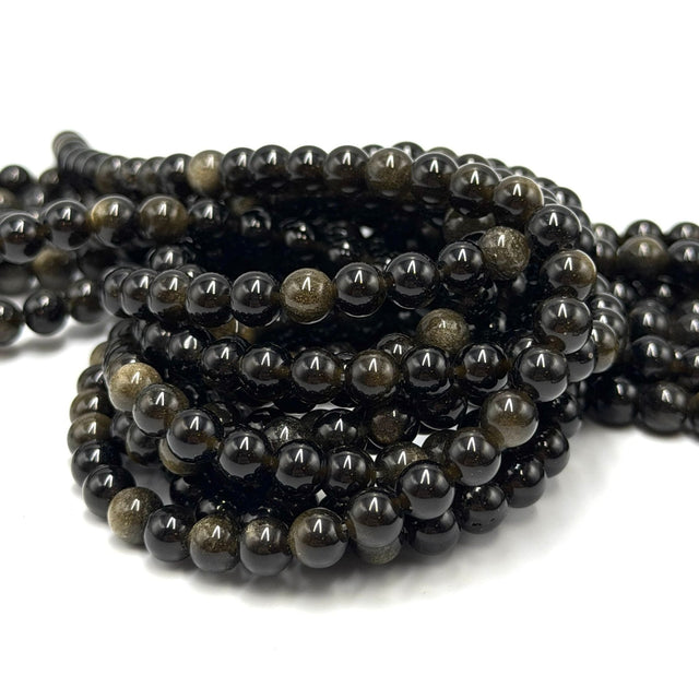 Golden Obsidian Perler – Rund (6mm) - Uniq Perler - 118050