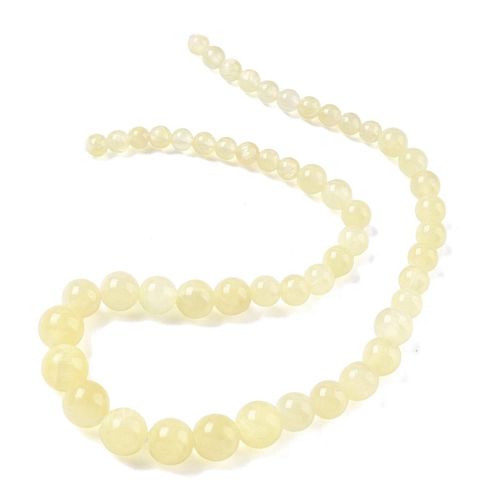 Golden Silk Jade Perler – Graduerede Runde (6,5~12,5mm) - Uniq Perler - 119292