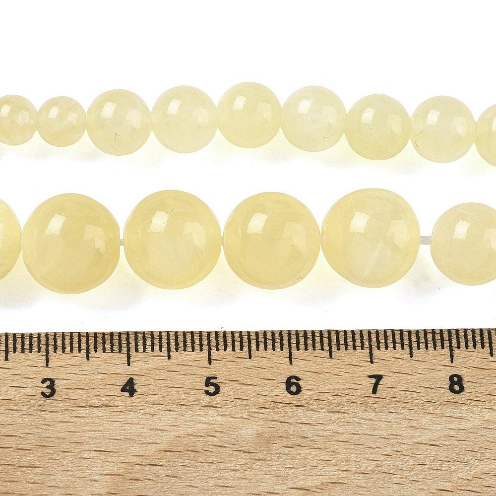 Golden Silk Jade Perler – Graduerede Runde (6,5~12,5mm) - Uniq Perler - 119292