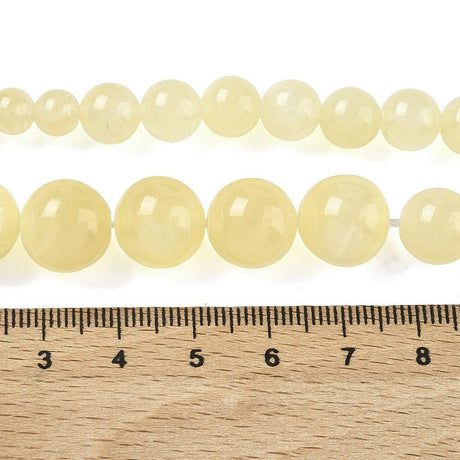 Golden Silk Jade Perler – Graduerede Runde (6,5~12,5mm) - Uniq Perler - 119292
