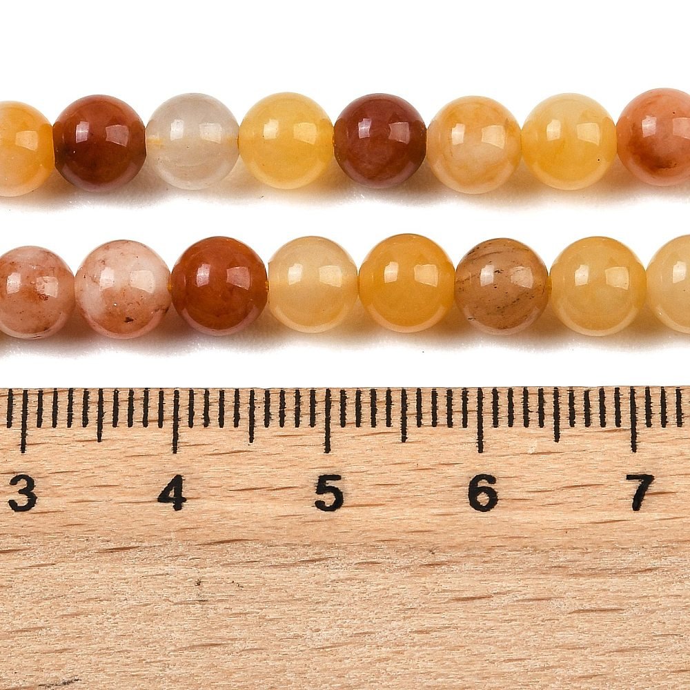 Golden Silk Jade Perler – Runde (6,5mm) - Uniq Perler - 125992