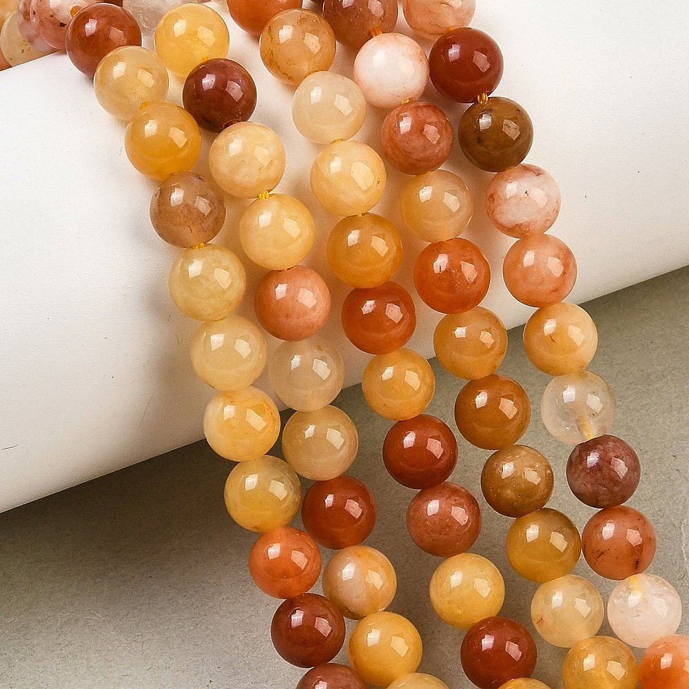 Golden Silk Jade Perler – Runde (6,5mm) - Uniq Perler - 125992