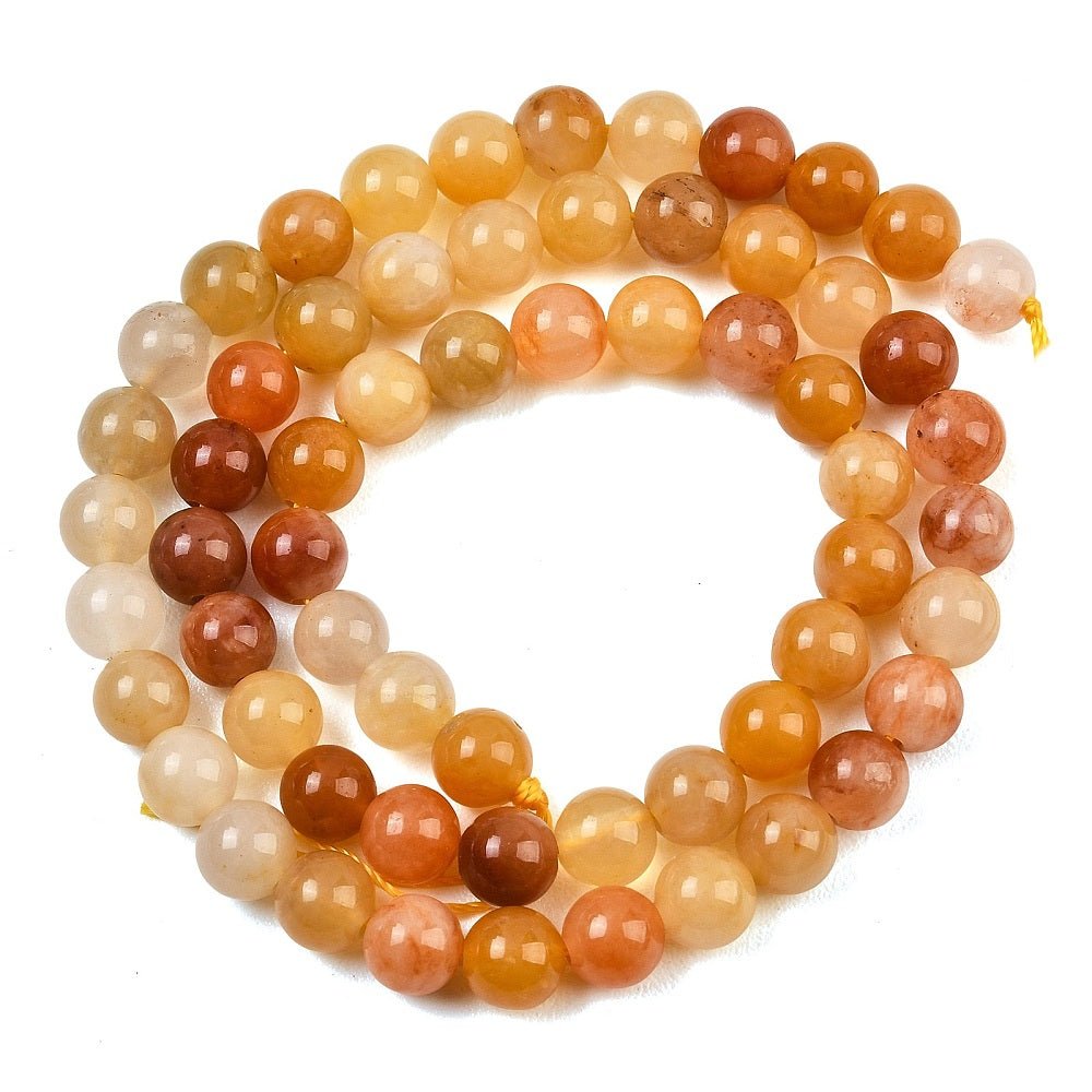 Golden Silk Jade Perler – Runde (6,5mm) - Uniq Perler - 125992