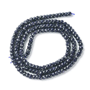 Goldstone – Blue, Faceted (3x2mm) - Uniq Perler - 0001489785