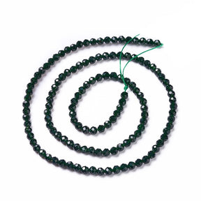 Goldstone - Green, Faceted (3mm) - Uniq Perler - 113014