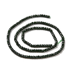 Goldstone - Green, Faceted Rondelle (3x2mm) - Uniq Perler - 113015