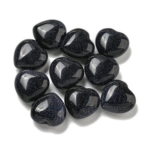 Goldstone Heart – Blue Top-drilled Pearl with Golden Flecks (15.5x8mm, 1 pc.) - Uniq Perler - 113176