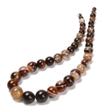 Graduerede Stribe Agat Perler – Runde, Brun (6~16mm) - Uniq Perler - 