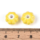 Græskar Porcelænsperler – Gul, Håndlavet (11x11x7mm) 8 stk. - Uniq Perler - 121083
