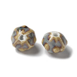 Græskar Porcelænsperler – Vintage, Lysegrå (12~13x10,5~11mm) 4 stk. - Uniq Perler - 122800