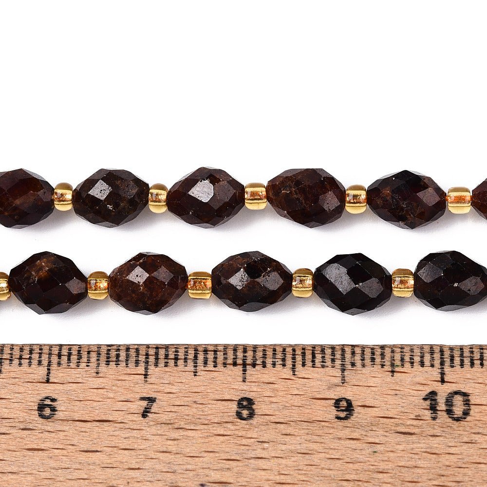 Granat Perler – Facetterede Ovale (8~9mm) - Uniq Perler - 