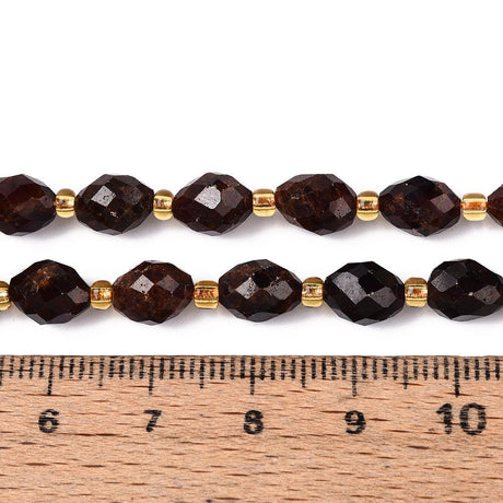 Granat Perler – Facetterede Ovale (8~9mm) - Uniq Perler - 