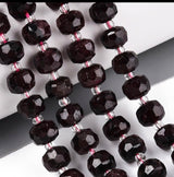 Granat Perler – Facetterede Rondeller (7~8.5mm) - Uniq Perler - 116835