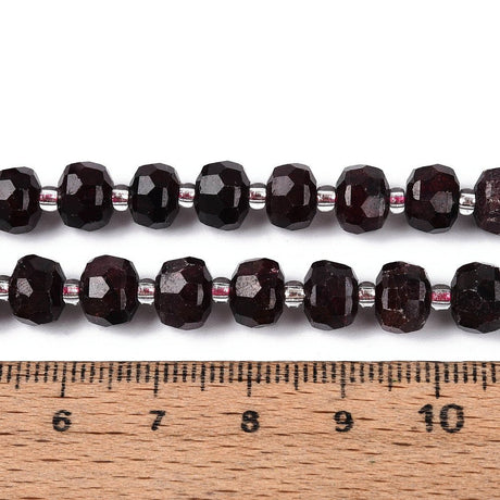 Granat Perler – Facetterede Rondeller (7~8.5mm) - Uniq Perler - 