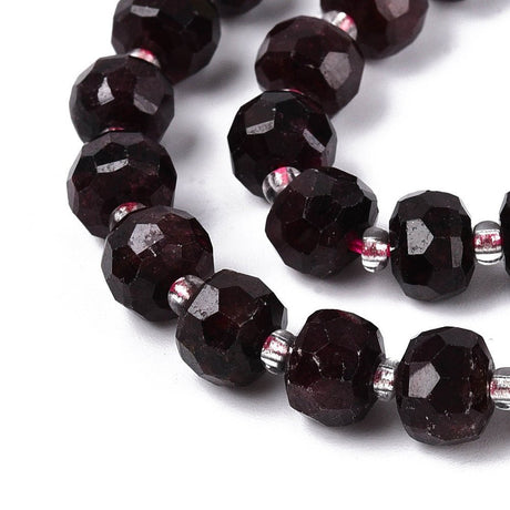 Granat Perler – Facetterede Rondeller (7~8.5mm) - Uniq Perler - 