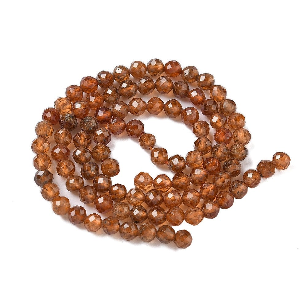 Granat Perler – Facetteret, Rund (4mm) - Uniq Perler - 115446