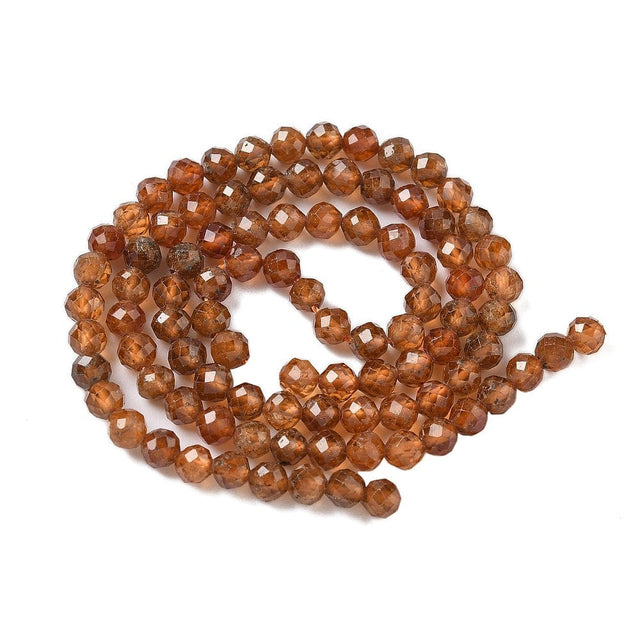 Granat Perler – Facetteret, Rund (4mm) - Uniq Perler - 115446