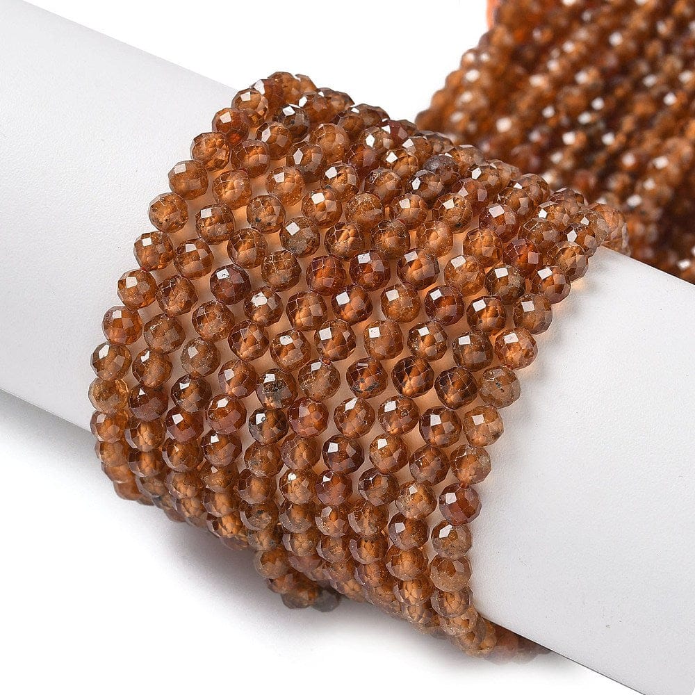 Granat Perler – Facetteret, Rund (4mm) - Uniq Perler - 115446