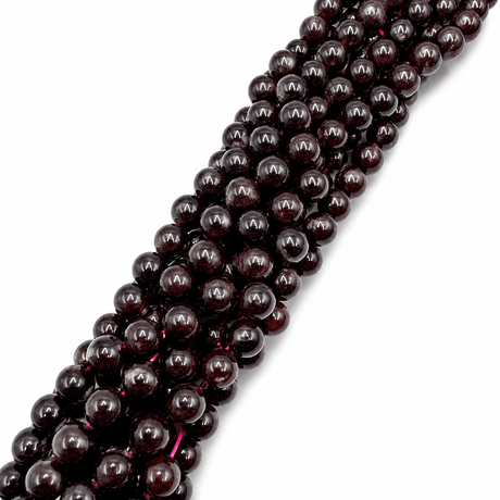 Granat Perler – Mørk Rød (8mm) - Uniq Perler - 0001489427