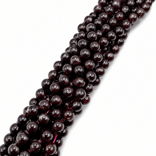 Granat Perler – Mørk Rød (8mm) - Uniq Perler - 0001489427