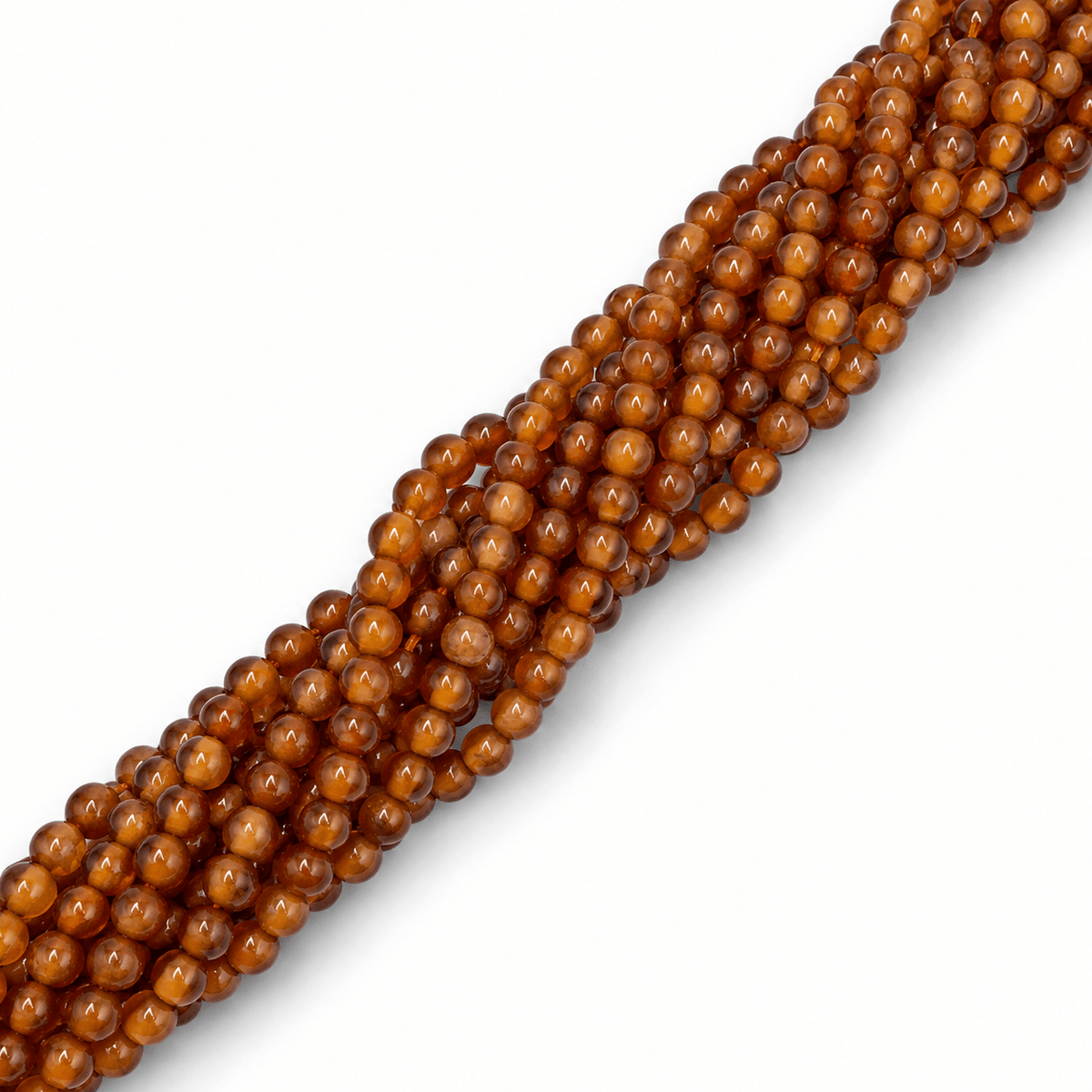Granat Perler – Orange, Runde (3mm) - Uniq Perler - 125894