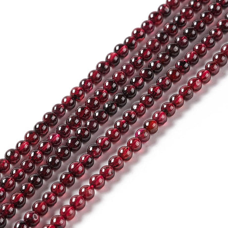 Granat Perler – Runde (3mm) - Uniq Perler - 629849