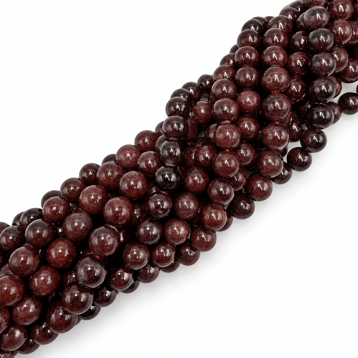 Granat Perler – Runde, Glatte (10mm) - Uniq Perler - 125805