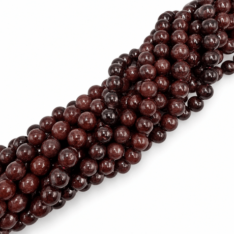 Granat Perler – Runde, Glatte (10mm) - Uniq Perler - 125805