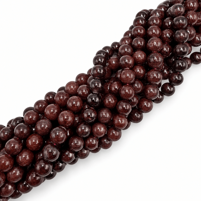 Granat Perler – Runde, Glatte (10mm) - Uniq Perler - 125805