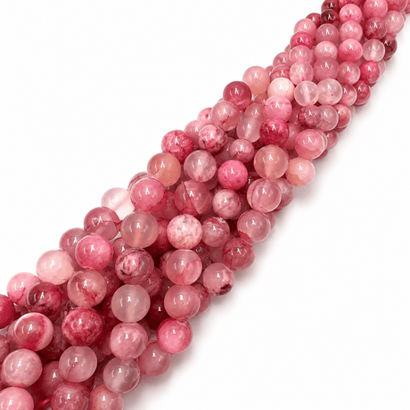 Green Jade Perler – Gradueret-Runde, Cerise (6~12mm) - Uniq Perler - 124994