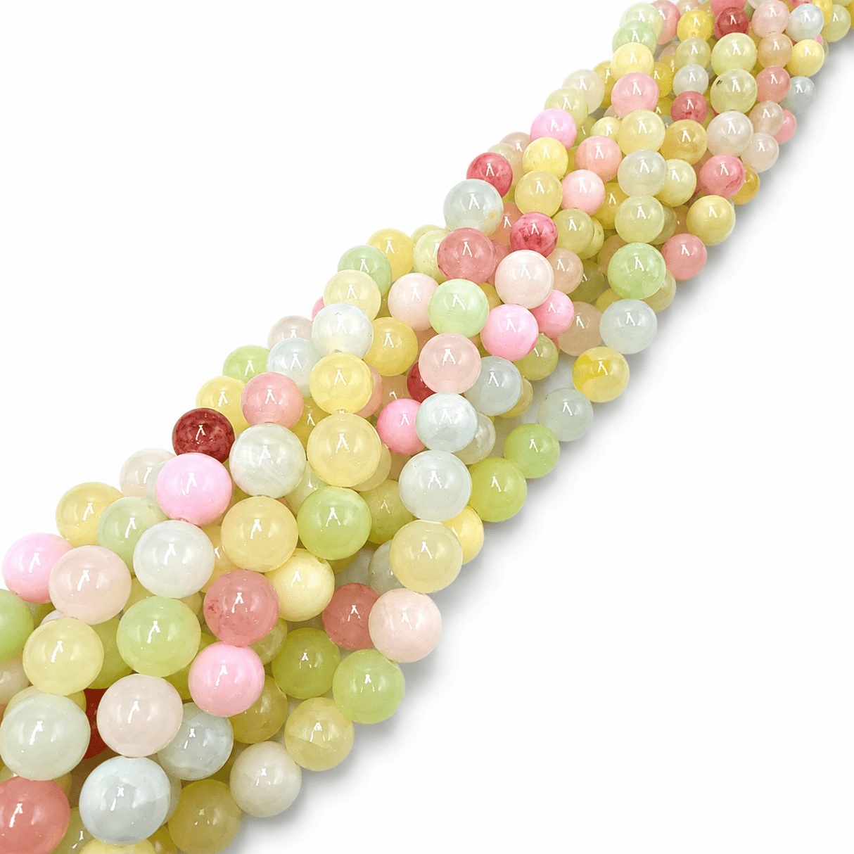 Green Jade Perler – Gradueret-Runde, Farve Mix (6~12mm) - Uniq Perler - 124825