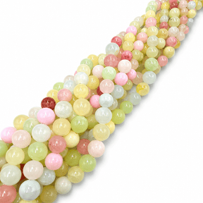 Green Jade Perler – Gradueret-Runde, Farve Mix (6~12mm) - Uniq Perler - 124825