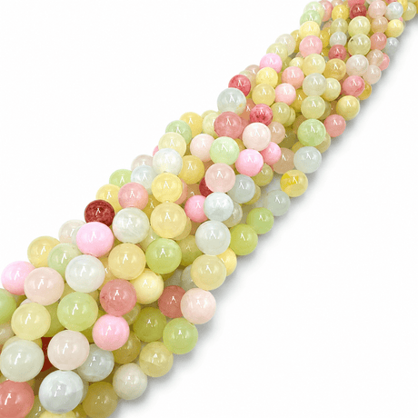 Green Jade Perler – Gradueret-Runde, Farve Mix (6~12mm) - Uniq Perler - 124825