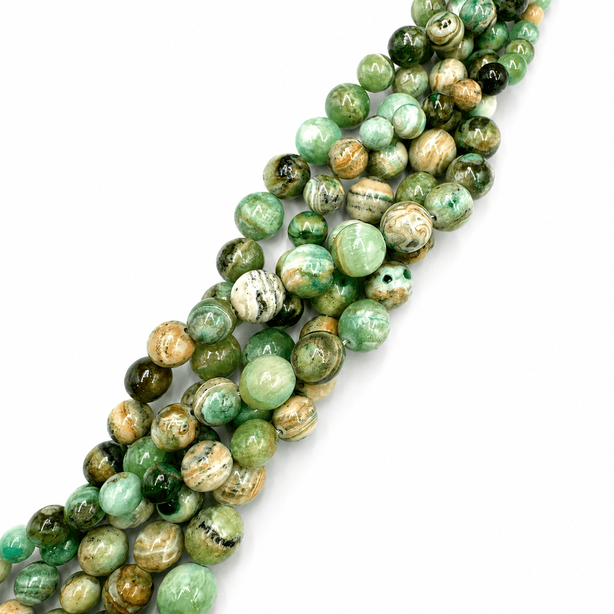 Green Line Jaspis Perler – Graduerede, Runde (6,5~12,5mm) - Uniq Perler - 119273