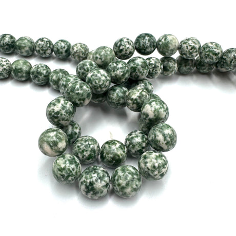 Green Spot Jaspis Runde (12mm) - Uniq Perler - 