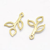 Gren Vedhæng, 18K Forgyldt, 13x8x0,5mm, 10 Stk - Uniq Perler - 111532