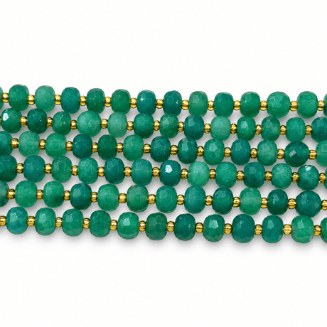 Grøn Aventurin Perler – Facetteret Rondel (8x6-6,5mm) - Uniq Perler - 125562