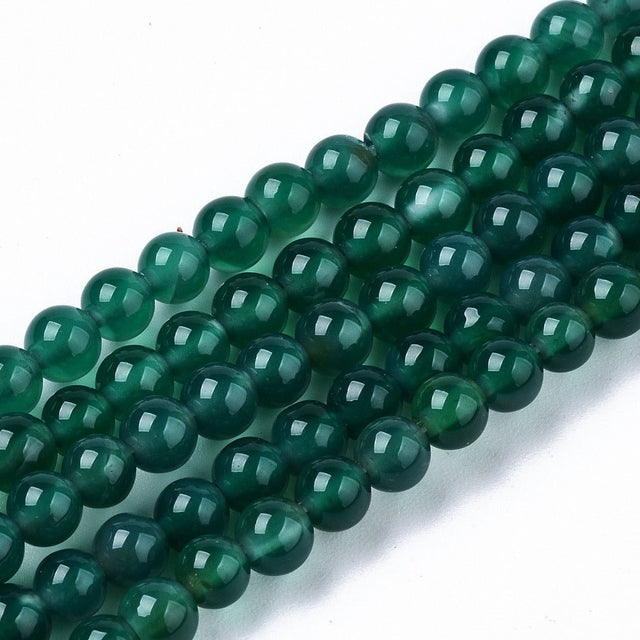Grøn Onyx Agat Perler – Runde (4mm) - Uniq Perler - 125979