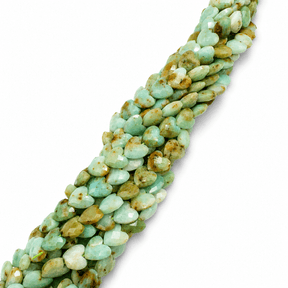 Grøn Opal Hjerter – Facetteret (8mm) - Uniq Perler - 117618