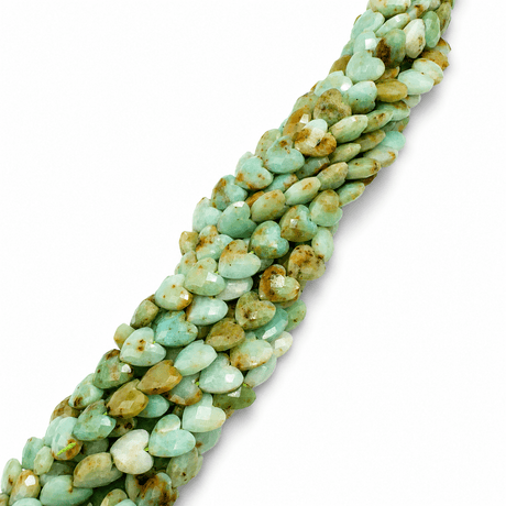 Grøn Opal Hjerter – Facetteret (8mm) - Uniq Perler - 117618
